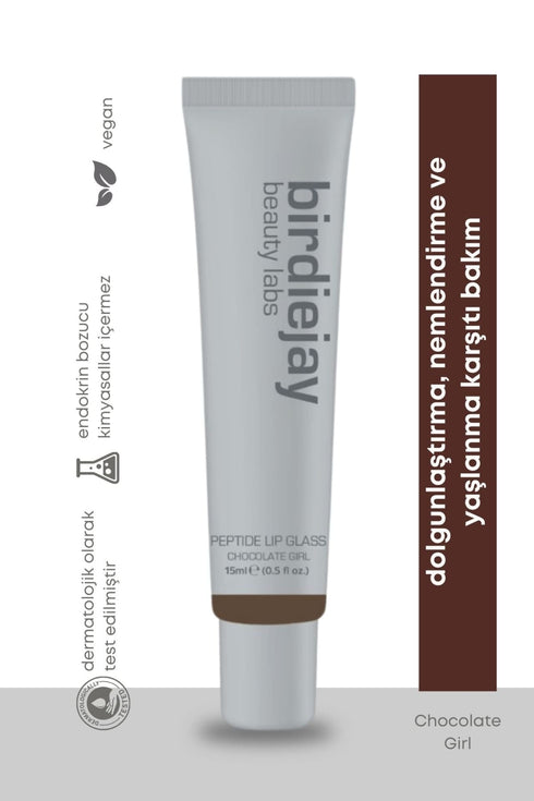PEPTIDE LIP GLASS - CHOCOLATE GIRL - Lip Glass - BIRDIEJAY BEAUTY LABS